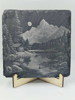 Ardoise "Paysage lac" - Vignette | GravéPourToi