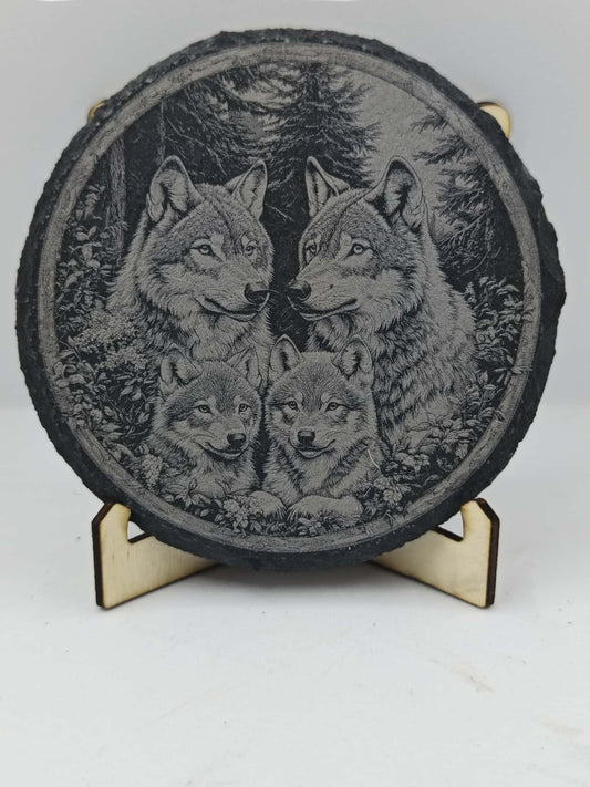 Famille de loups - GravéPourToi