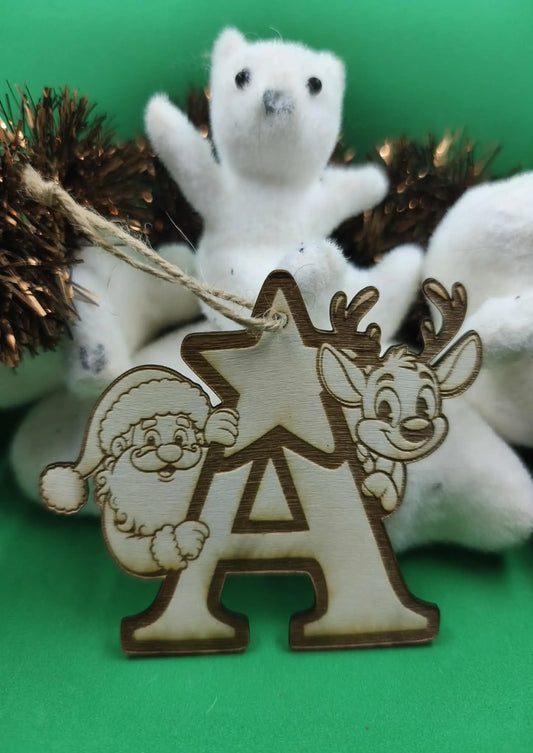 Boule de Noël bois A - GravéPourToi