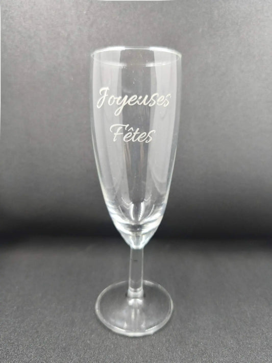 Flûte à champagne (joyeuses fêtes) - GravéPourToi