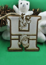 Bola de Navidad de madera H - Vignette | GravéPourToi