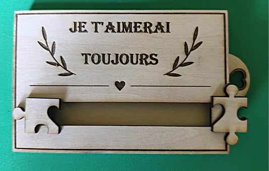 Boîte à message 'Je t'aimerai toujours' GravéPourToi