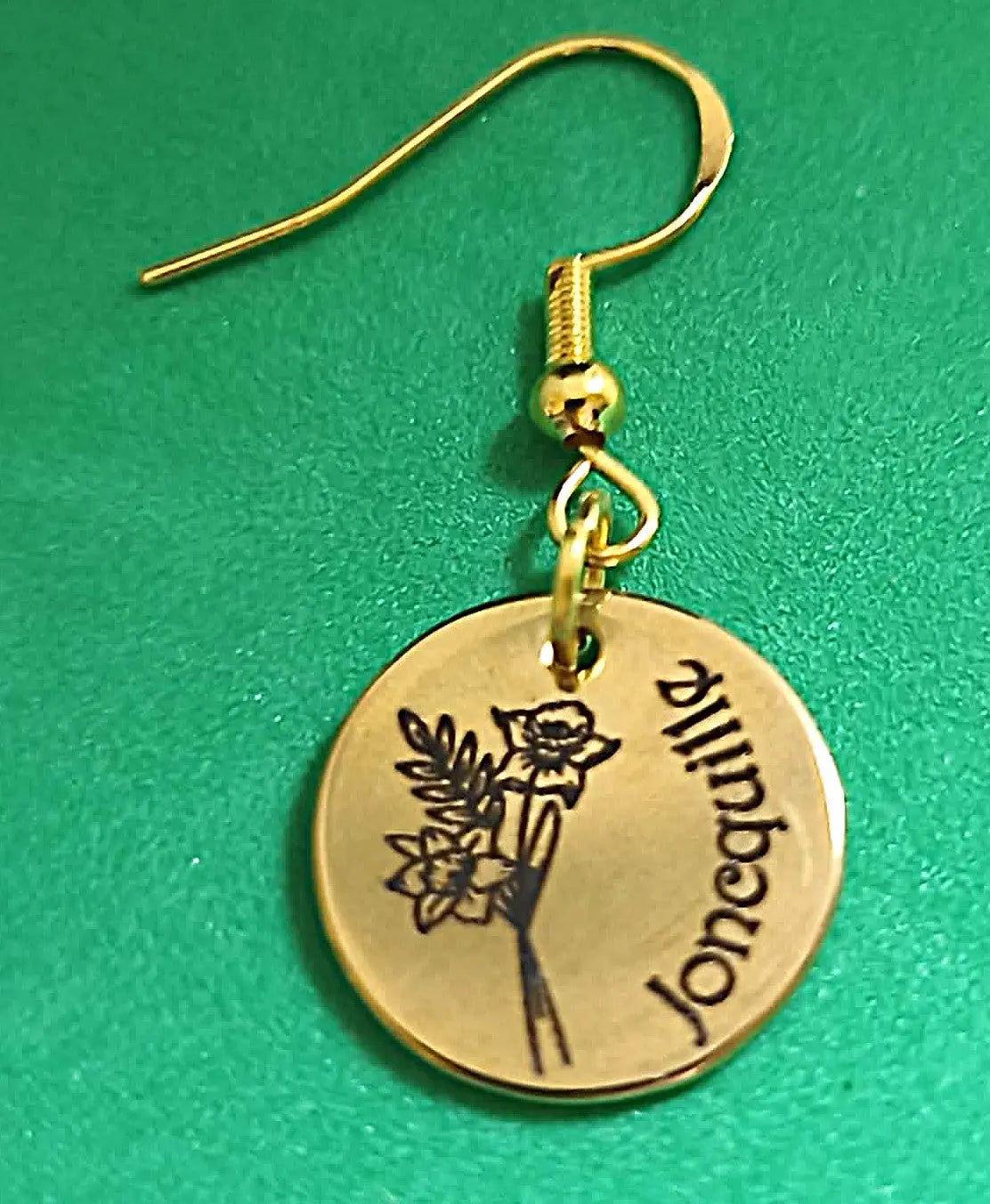 Boucles d'oreilles fleur de naissance Mars - GravéPourToi