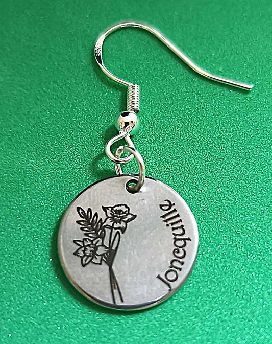 Boucles d'oreilles fleur de naissance Mars - GravéPourToi