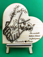 Coeur main fleurs - Vignette | GravéPourToi