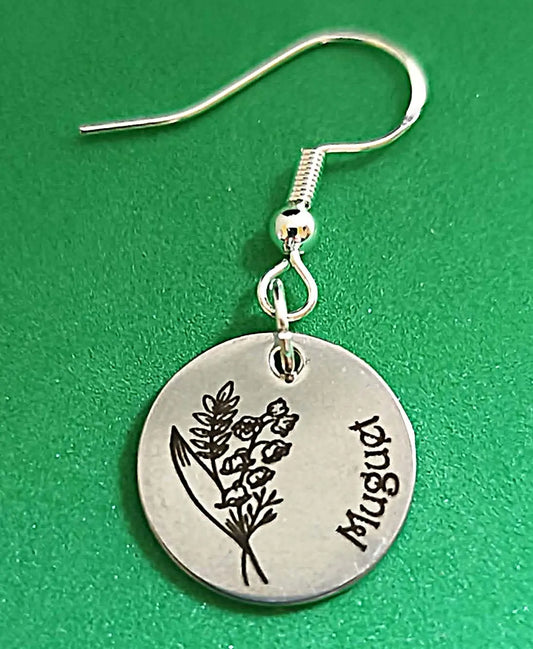 Boucles d'oreilles fleur de naissance Mai - GravéPourToi