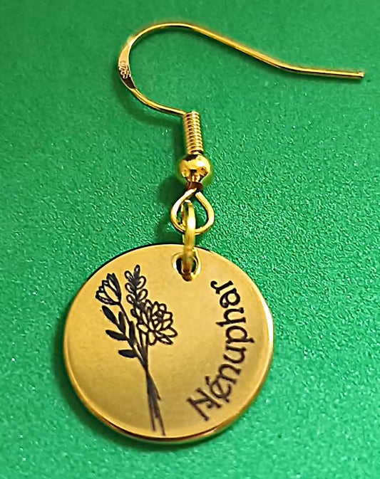 Boucles d'oreilles fleur de naissance Juillet - GravéPourToi