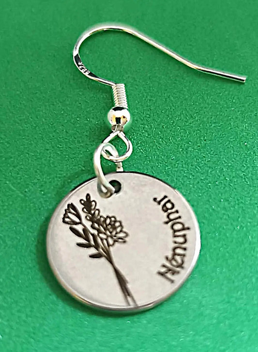 Boucles d'oreilles fleur de naissance Juillet - GravéPourToi