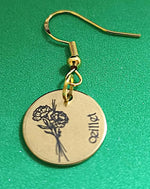 Boucles d'oreilles fleur de naissance Janvier - Vignette | GravéPourToi