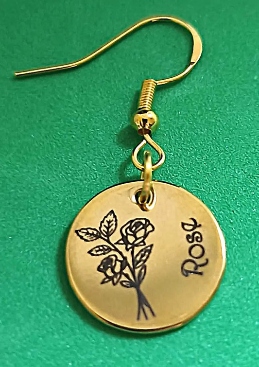 Boucles d'oreilles fleur de naissance Juin - GravéPourToi