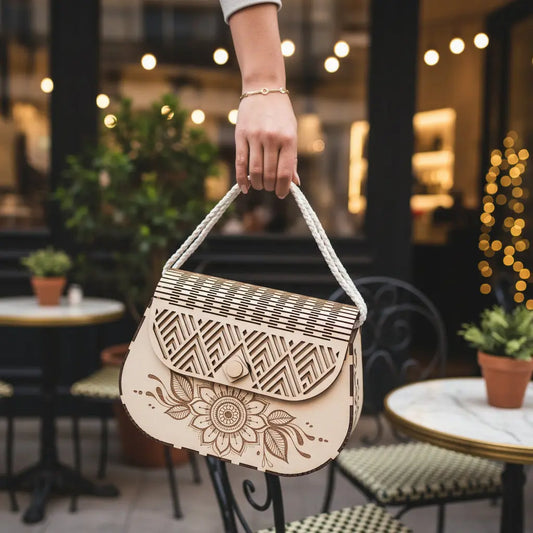 Sac à main motif motif fleur