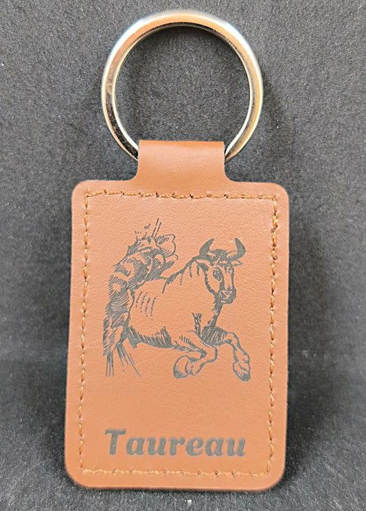 Porte-clefs gravé signe taureau - GravéPourToi