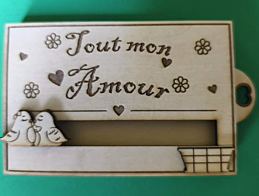 Boîte à message 'tout mon amour' GravéPourToi