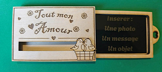 Boîte à message 'tout mon amour' GravéPourToi